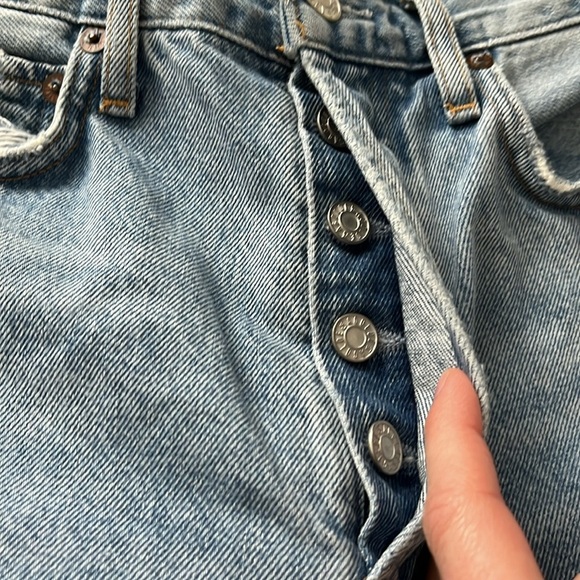 Agolde 90’s Jeans Light Wash Button Fly 100% Organic Cotton High Waist Sz 23 - Picture 7 of 16